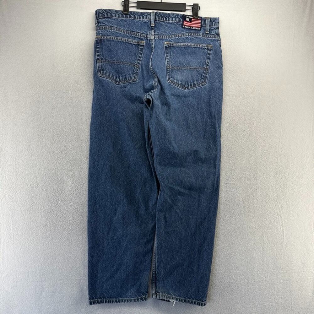 Vintage Polo Ralph Lauren Jeans Mens 38x32 Fits 36x31 Loose Baggy Flag patch y2k - Picture 7 of 10